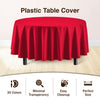 12-Pack Premium Plastic Tablecloth 84in. Round Table Cover - Red