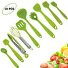 10pcs Silicone Utensils Set, Heat-Resistant, Non-Stick, Safety Health, Silicone Baking Kitchen Cooking Tool Sets (Green)