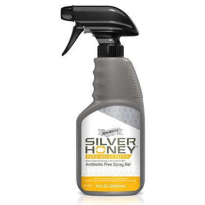 Absorbine Silver Honey Rapid Wound Repair Spray Gel 8oz Bottle, Medical Grade Manuka Honey & MicroSilver BG