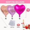 Upgraded Rose Gold and Red Heart Foil Balloons for Valentines Day Decorations,Valentines Day Balloons,Romantic Decorations Special Night (18inch)