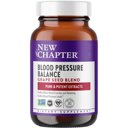 New Chapter Blood Pressure Supplement Take Care with Organic, Vegan Grapeseed + Black Currant + Non-GMO Ingredients, 30 Count