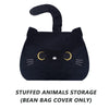 Stuffed Animal Storage Bean Bag Chair Cover for Kids Black Cat Beanbag Chair for Girls Large Size Toy Organizer Cover Only Without Filling
