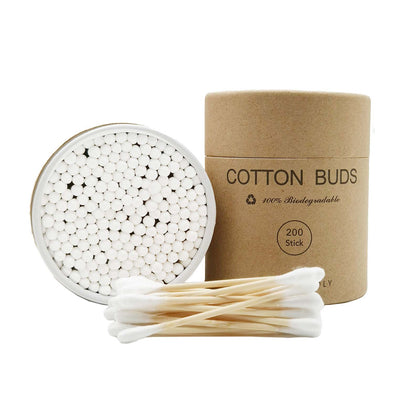 Bamboo Cotton Swabs - 400 Count - Organic Cotton Buds for Ears, Eco Friendly & Biodegradable Q Tips, Natural Wooden Cotton Swabs by YILEAITECH