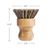 Palm Pot Brush- Bamboo Round 3 Packs Mini Dish Brush Natural Scrub Brush Durable Scrubber Cleaning Kit with Union Fiber and Tampico Fiber for Cleaning Pots, Pans and Vegetables