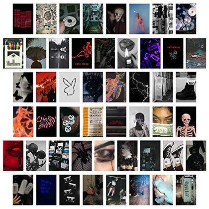 CY2SIDE 50PCS Grunge Aesthetic Picture, 50 Set 4x6 inch, Collage Print Kit, Cool Room Decor for Girl, Wall Art Prints for Room, Dorm Photo Display, VSCO Posters for Bedroom