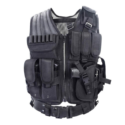 vAv YAKEDA Tactical Vest Outdoor Ultra-Light Breathable Training Airsoft Vest Adjustable for Adults (US, Alpha, One Size, Regular, Regular, Black)