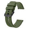BISONSTRAP Watch Strap 18mm, Quick Release Silicone Watch Bands for Men Women (Army Green, Black Buckle)