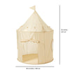 3 Sprouts Kids Play Tent Playhouse Castle with Recycled Fabric for Indoor and Outdoor Games in Beige