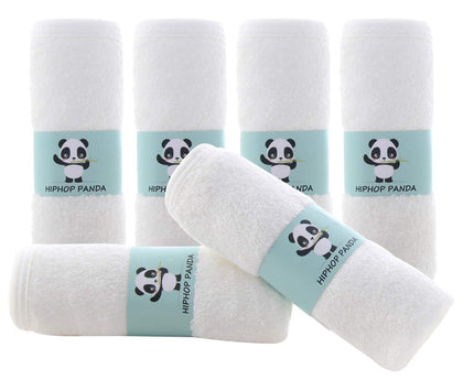HIPHOP PANDA Baby Washcloths, Rayon Made from Bamboo - 2 Layer Soft Absorbent Newborn Bath Face Towel - Natural Baby Wipes for Delicate Skin - Baby Registry as Shower(6 Pack)