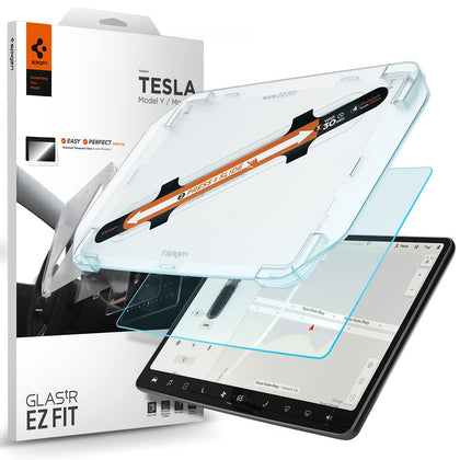 Spigen Tempered Glass Screen Protector [GlasTR EZ FIT] Designed for Tesla Model 3 (2023), Tesla Model Y (2023) 15 inch Dashboard Touchscreen - Matte/Anti Fingerprint
