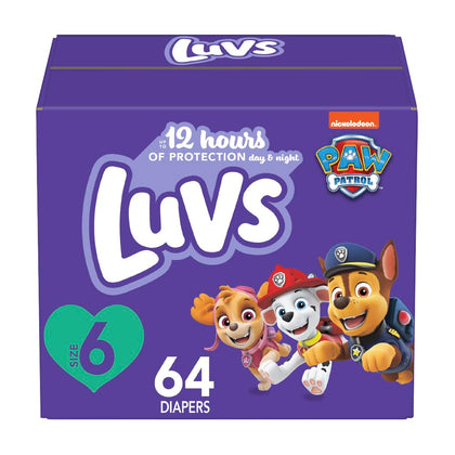 Luvs Diapers - Size 6, 64 Count, Paw Patrol Disposable Baby Diapers