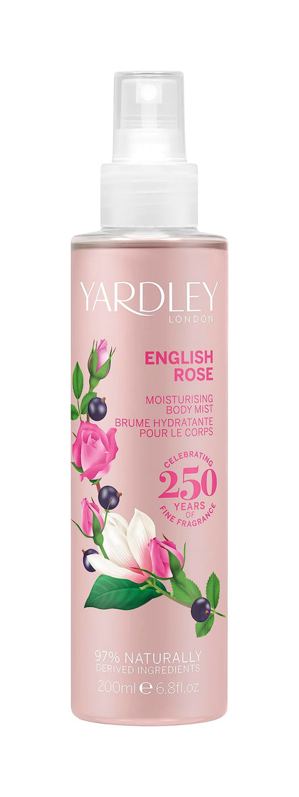 Yardley of London English Rose Moisturising Fragrance Body Mist for Women 6.8 Ounce