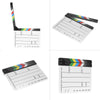 Professional Movie Directors Clapboard, Photography Studio Video TV Acrylic Clapper Board Dry Erase Film Slate Cut Action Scene Clapper with Color Sticks 9.6x11.7 inch/25x30cm, White
