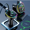 Q11 Bluetooth 5.0 Car FM Transmitter - Fast Charge Dual USB Type-C PD20W & 3.1A, HiFi Bass MP3, Advanced Echo Cancellation, Auto Power-Off Memory, Voltage Detection, Colorful Ambient Lamp, Hands-Free.