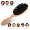 BLACK EGG Boar Bristle Hair Brush for Women Men Kid, Soft Natural Bristles Brush for Thin and Fine Hair, Restore Shine and Texture, Set includes Bamboo comb and 3 hair ties