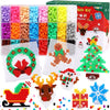 AUGSUN Christmas Fuse Beads Kit - 5100Pcs+ 24 Colors Crafting Melting Beads Set for Kids, 12 Styles Christmas Patterns 2Pcs 5mm Iron Beads Pegboards for DIY Craft Making