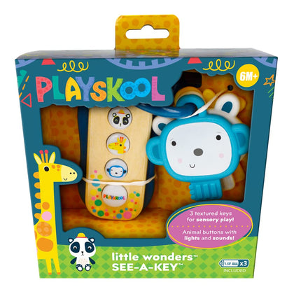 Playskool Little Wonders See-A-Key - Toy Keys - Fun Sounds and Lights - Giraffe, Monkey, Panda - Ages 6 Month+