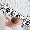 KaPing My First Black and White High Contrast Soft Book , Infant Tummy Time Toys, Black and White Baby Cards, Folding Educational Activity Cloth Book Suitable for Boys Girls Toddler