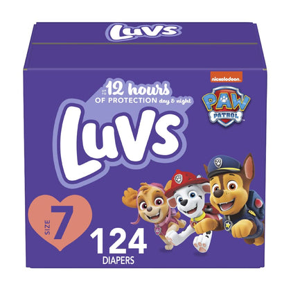 Luvs Diapers - Size 7, 124 Count, Paw Patrol Disposable Baby Diapers