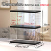 Clear Acrylic Display Risers Shelf for Funko Pop Figures with 2 Tier Large Storage Stand Case Wooden Organizer Box for Mini Figure for Pop Mart Collectibles Toys, Black 10.2x4.7x11.4inch