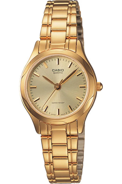 LTP-1275G-9A Watch Casio Women's Classic Stainless steel case, Stainless Bracelet, Gold Dial, Quartz Movement, Mineral, Water Resistant 50m,