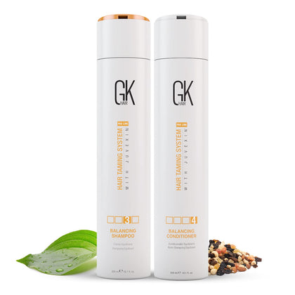 GK HAIR Global Keratin Balancing Shampoo and Conditioner Sets (10.1 Fl Oz/300ml) For Oily & Color Treated Hair Deep Cleansing Ideal for Over-Processed and Environmentally Stressed Hair
