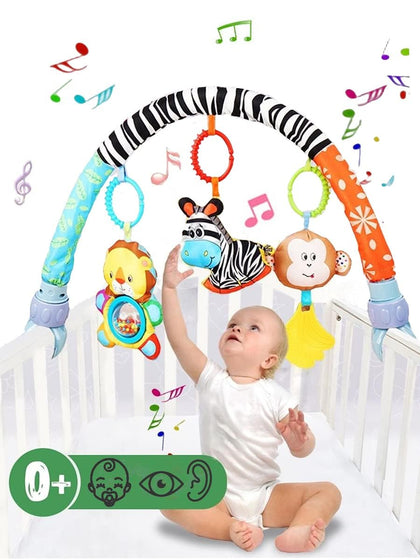 Pau1Hami1ton Baby Stroller Arch Toys, Car Seat Toys,Bouncer Toy Bar/Mobile for Bassinet,Adjustable Baby Hanging Toys Fit for Crib Bed,Stroller,Car Seat, Feeding Chair.S-19(Zebra)