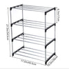 Jucaifu Stackable Small Shoe Rack, Entryway, Hallway and Closet Space Saving Storage and Organization (4-Tier, Black)