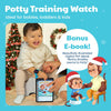 Potty Training Watch for Kids V2 - A Water Resistant Potty Reminder Device for Boys & Girls to Train Your Toddler with Fun/Musical & Vibration Interval Reminder with Potty Training eBook (Sky)