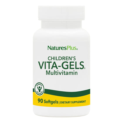 NaturesPlus Childrens Vita-Gels - 90 Easy to Swallow Softgels - Natural Orange Flavor - Childrens Multivitamin & Mineral Supplement for Health, Energy - Gluten-Free - 90 Servings