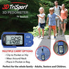 3DTriSport Walking 3D Pedometer with Clip and Strap, Free eBook | 30 Days Memory, Accurate Step Counter, Walking Distance Miles/Km, Calorie Counter, Daily Target Monitor, Exercise Time. (Blue)