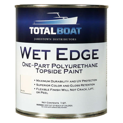 TotalBoat - 365399 Wet Edge Marine Topside Paint for Boats, Fiberglass, and Wood (White, 1 Quarts (Pack of 1))