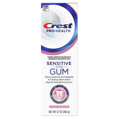 Crest Pro-Health Gum and Sensitivity, Sensitive Toothpaste, All Day Protection, 3.7 oz