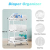 Volnamal Baby Diaper Caddy Organizer | Chic Metal Utility Diaper Cart | Multifunction Essential Newborn Nursery Organizer | Movable Changing Station | Easy Assembly | White