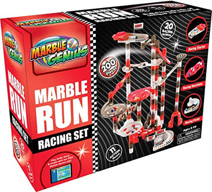 Marble Genius Marble Run Racing Set: 125-Piece Marble Run Racing Set Toys for Kids, Marbles Maze Tower Building Blocks, Marble Race Track Rolling Game, Educational Learning STEM Toy Gift, Racing