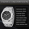 Tiong Business Men Watches Luxury Brand Quartz Watch Mens Stainless Steel Waterproof Wristwatch