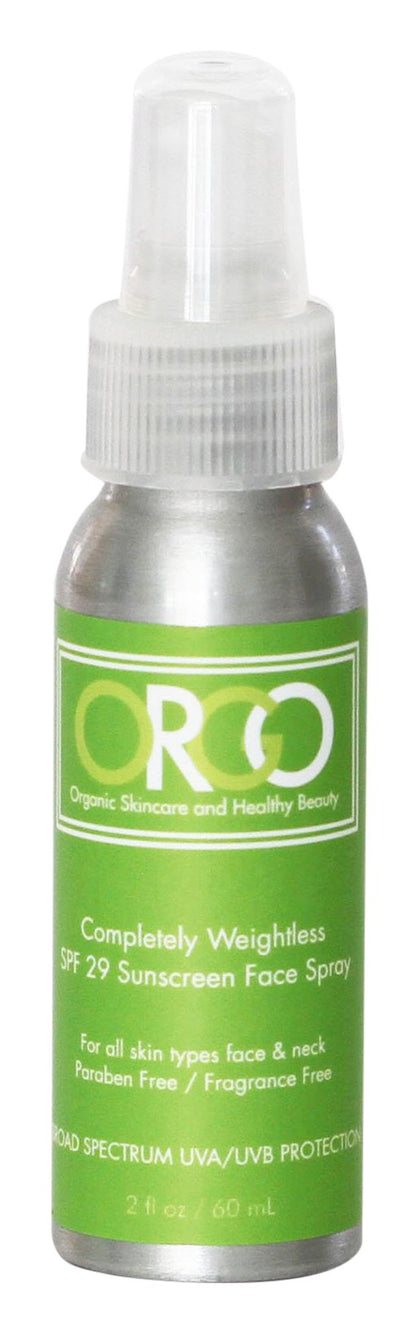 Organic To Green Completely Weightless Face Sunscreen Spray | Award-Winning Lightweight Organic Sunscreen | 29 SPF | 2 oz
