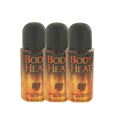 Parfums De Coeur Bod Man Body Heat Sexy X2 Fragrance Body Spray 4 oz Men (Pack of 3)