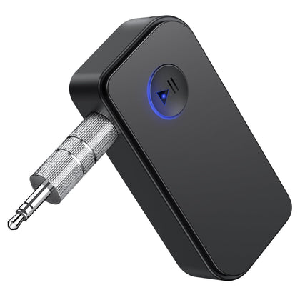 APEKX Bluetooth 5.3 Receiver for Car, Home Stereo, Speakers, and Headphones - 3.5mm Wireless Adapter with 10 Hours of Continuous Music Streaming and Playtime (Black)