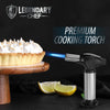 Culinary Cooking Torch - Kitchen Food Torch for Creme Brulee, Baking, Desserts and Searing- Lighter, Blow Torch with Lock and Adjustable Flame (Butane Gas Not Included) Black