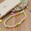 SYSUII Beaded Mobile Phone Lanyard Wrist Strap, Colorful Smile Beads Chain Phone Charm Anti-lost Chain Cellphone Strap Hanging Cord for Women Girl Summer Trend Smiley Cute Jewelry