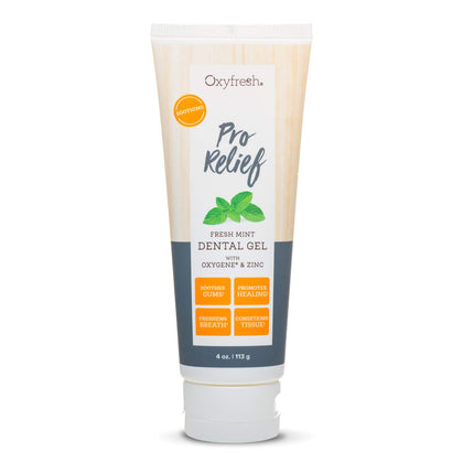 Oxyfresh Premium Pro Relief Dental Gel with Zinc -Infused with Aloe Vera, Chamomile and Xylitol - Dentist Recommended to Help Soothe Gum Tissue. 4 oz.