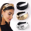 MHDGG Glitter Knotted Headbands for Women,1Pcs Wide Headbands Knot Turban Headband Hair Band for Women Headwear Barrette Styling Tools Accessories,Yellow