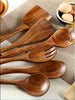 Kitchen Utensils Set, NAYAHOSE Wooden spoons for Cooking Non-stick Pan Kitchen Tool Wooden Cooking Spoons and Wooden utensil storage wooden barrel