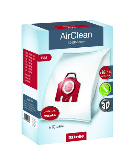 Miele AirClean 3D FJM Vacuum Cleaner Bags White 4 Count(Pack of 1)