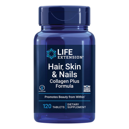 Life Extension Hair, Skin & Nails Collagen Plus Formula - Promotes Collagen & Keratin Health - with Niacin, Vitamin B6, Biotin, Calcium & Zinc - Non-GMO - 120 Count(Pack of 1)