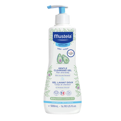 Mustela Baby Gentle Cleansing Gel - Baby Hair & Body Wash - with Natural Avocado fortified with Vitamin B5 - Biodegradable Formula & Tear-Free â 16.90 fl. oz. (Pack of 1)