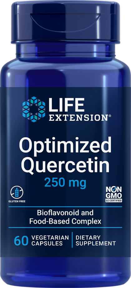 Life Extension Optimized Quercetin 250 mg - Non-GMO, Gluten Free - with vitamin C and Camu-Camu Extract - 60 Vegetarian Capsules
