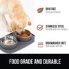Gorilla Grip 100% Waterproof BPA Free Cat and Dog Bowls Silicone Feeding Mat Set, Stainless Steel Bowl Slip Resistant Raised Edges, Catch Water, Food Mess, No Spills, Pet Accessories, 2 Cup Gray