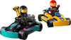 LEGO City Go-Karts and Race Drivers Toy Playset, 2 Driver Minifigures, Racing Vehicle Car Toy, Fun Race Car Toy Gift for Kids Aged 5 and Up, 60400